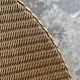 Natural Lloyd Loom paper cord rattan round table with brass-capped legs by Vincent Sheppard