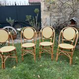 4 rattan and scoubidou Hardy chairs