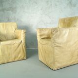 A pair of brutalist armchairs by Gerard van den Berg for Montis, 1970s