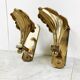 Pair of Bronze flower wall lamps, 1970s