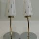 Pair of vintage wall sconces from the 1970s – Perforated opaline, brass