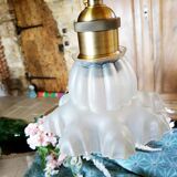 Opaline moulded glass tulip suspension