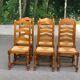 6 chaises à manger paillées dossier haut type ferme