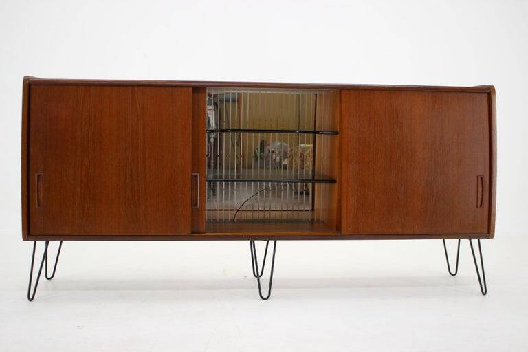 1960s Upcycled Danish Mid-Century Modern Teak Sideboard on Hairpin Legs