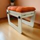 Tabouret d'appoint orange vintage / pouf / marchepied de cuisine
