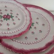 Trio of Longchamp plates/dishes 1930/40, country flowers