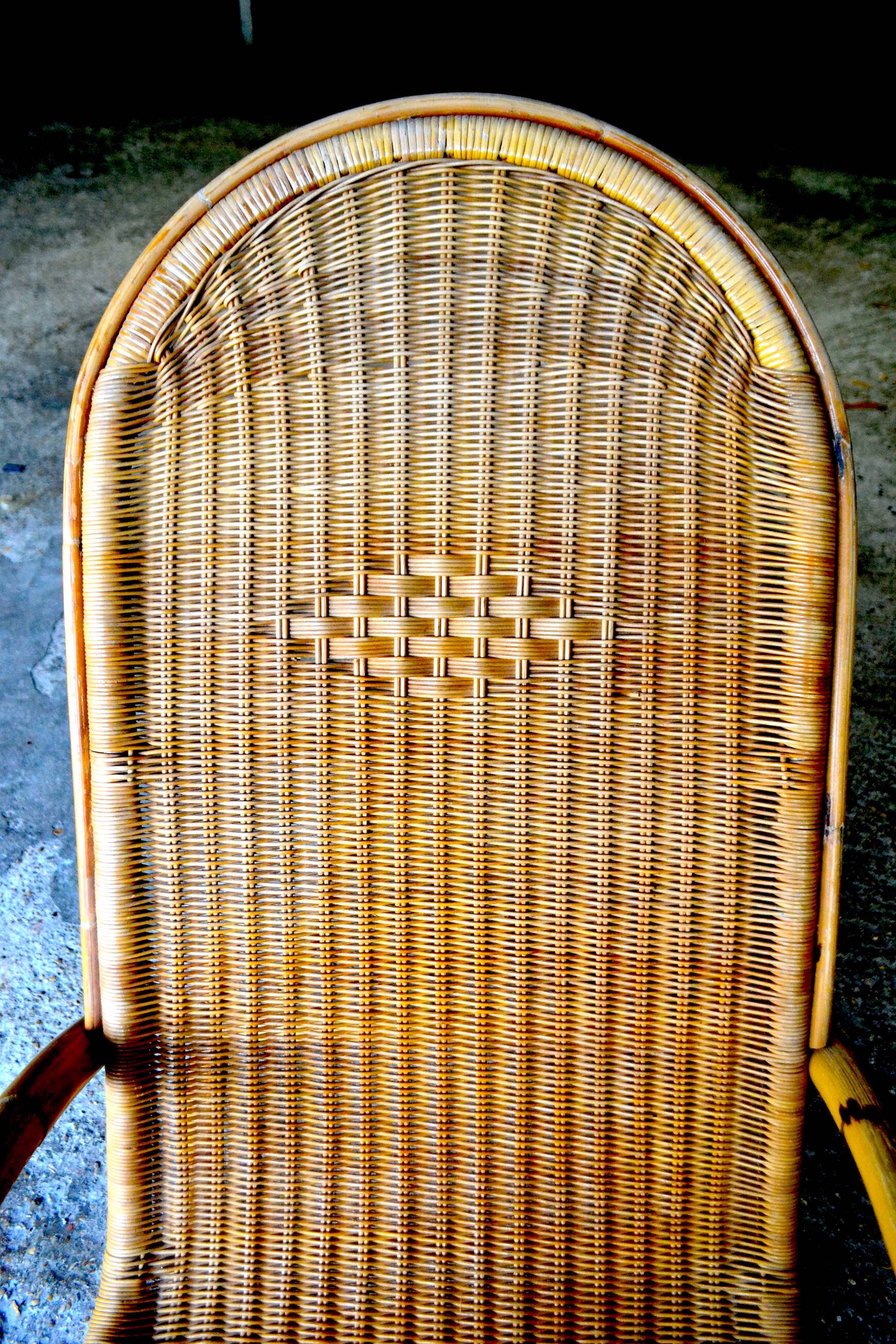 60s rocking chair rattan bamboo rocking chair