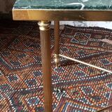 Brass coffee table and green marble