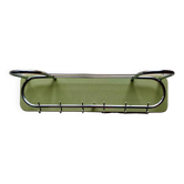 Grand portemanteau mural vintage en Formica vert et métal chromé