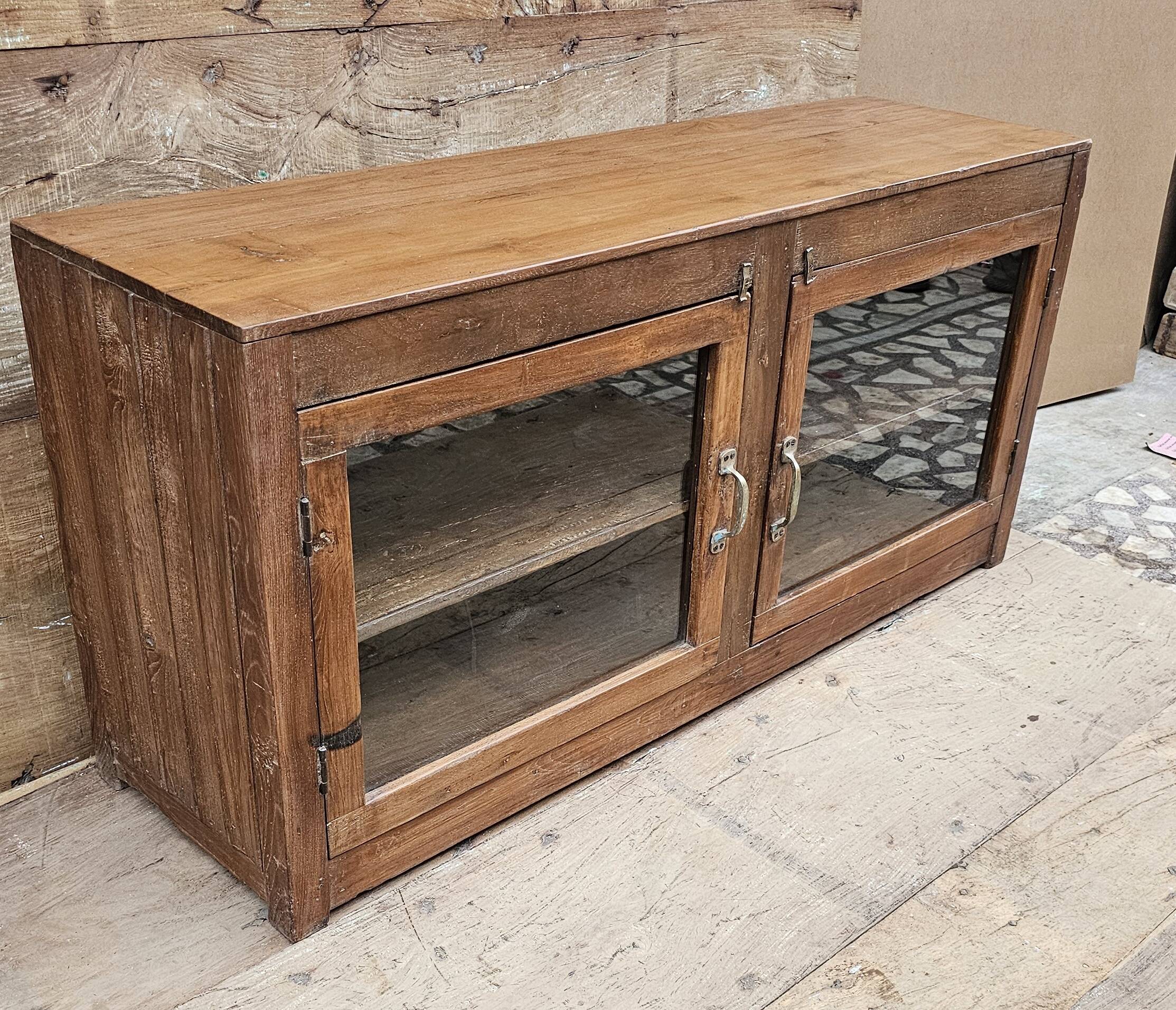 Buffet - glass TV cabinet in Burmese teak