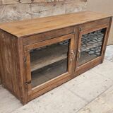 Buffet - meuble TV vitré en teck birman