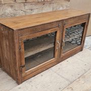 Buffet - glass TV cabinet in Burmese teak