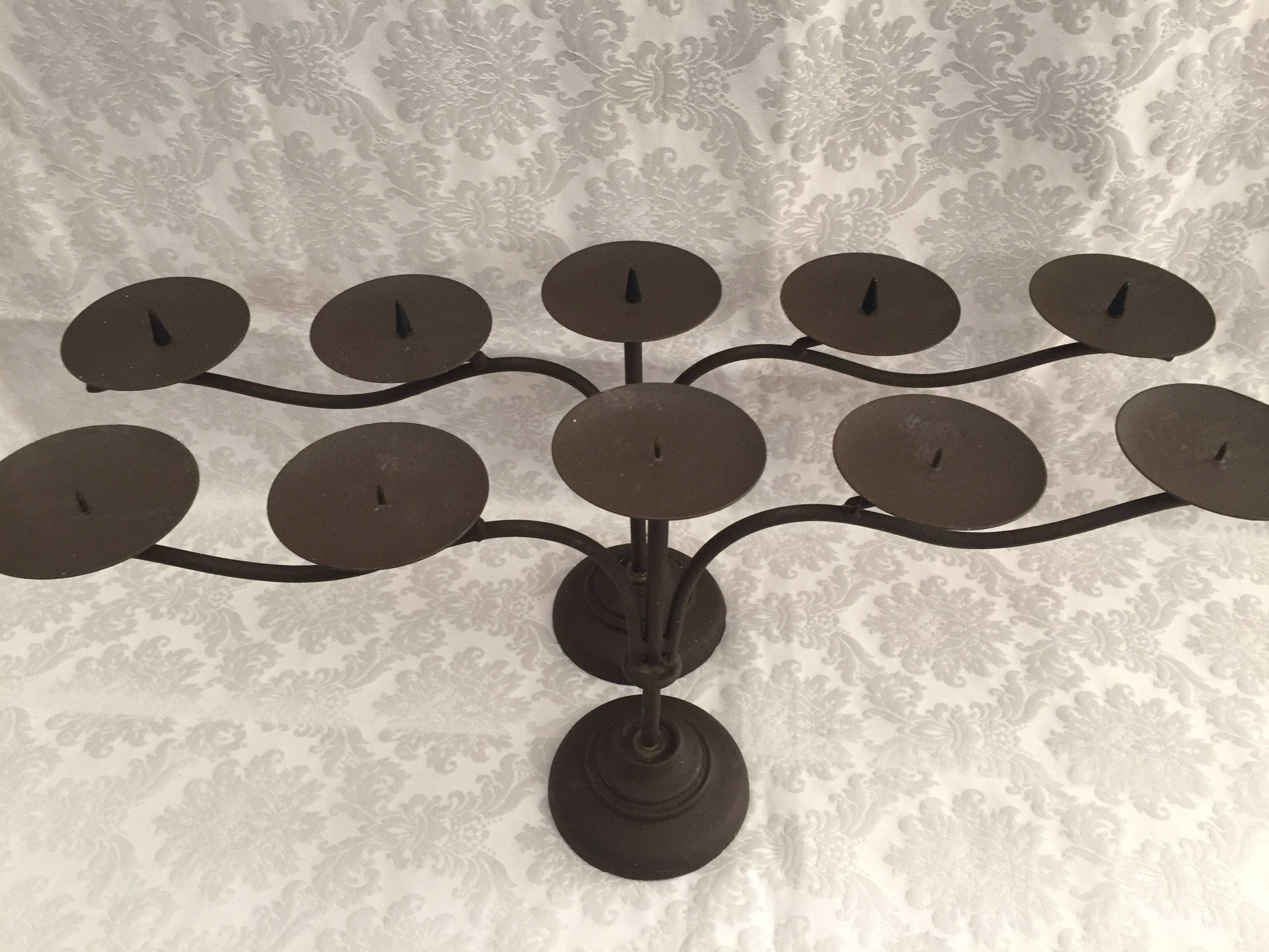 Pair of candle holders candlesticks candelabras cast iron candlesticks