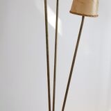 Tripod floor lamp 50s, gilded metal