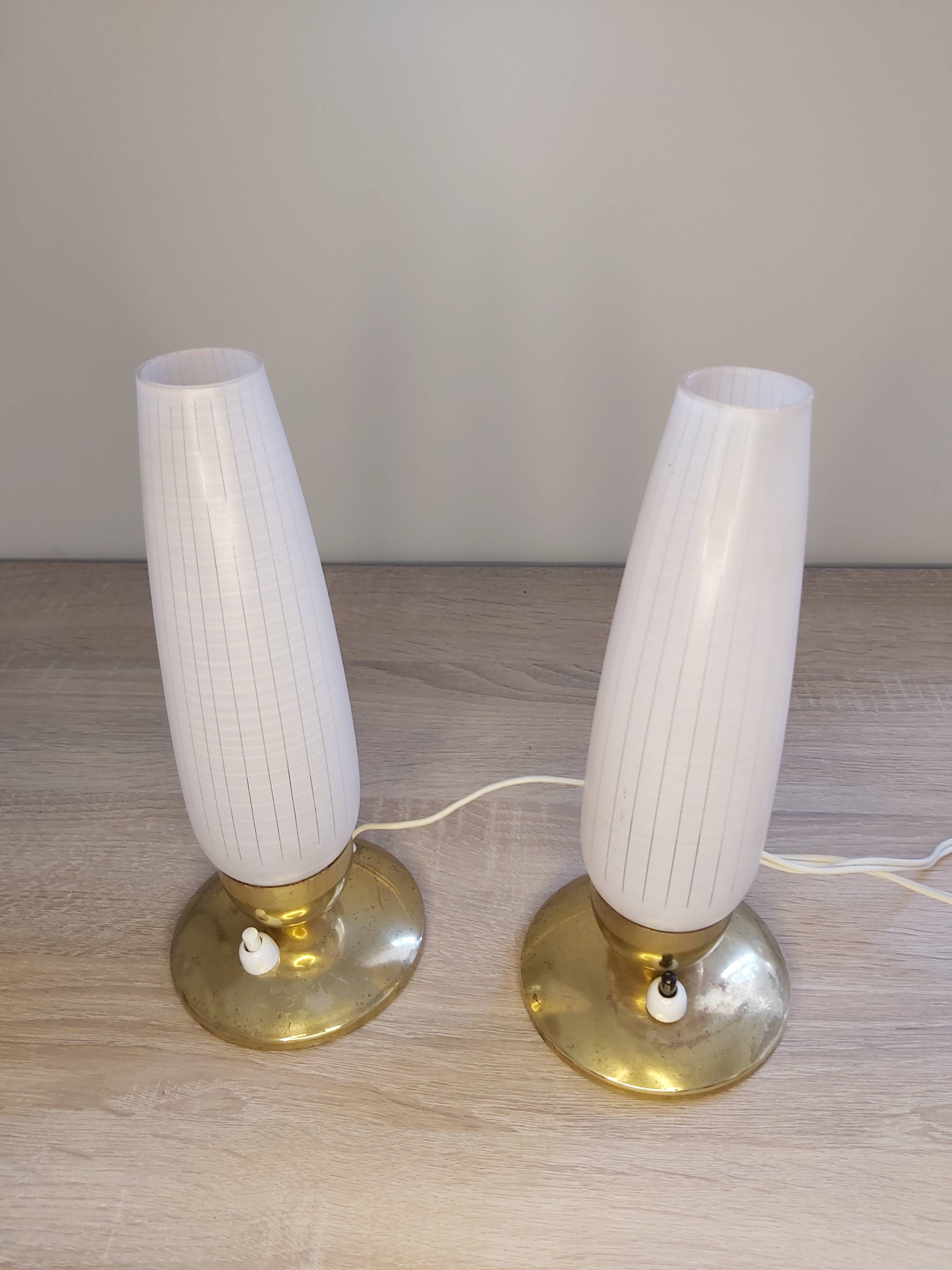 A pair of bedside lamps, 1960s.