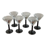6 art deco glasses fine feet
