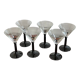 6 art deco glasses fine feet