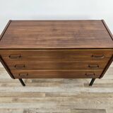 Commode en teck des années 1970 à trois tiroirs
