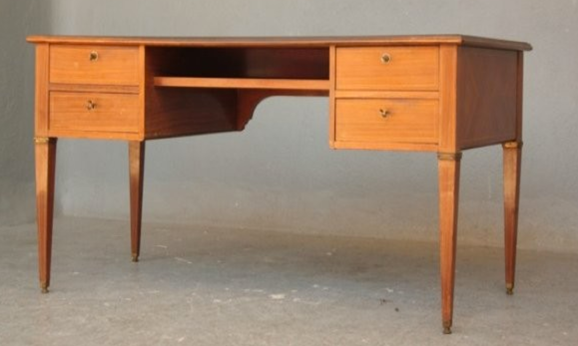 Plated style Louis XVI mahogany desk