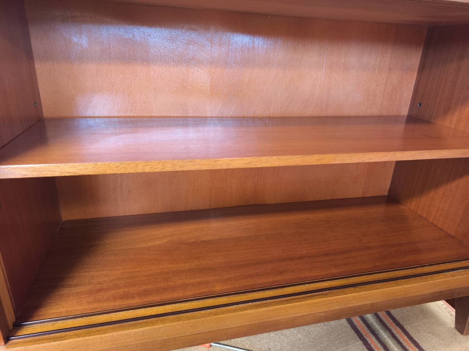 Walnut sideboard with sliding doors, 1950s, design Georg Satink