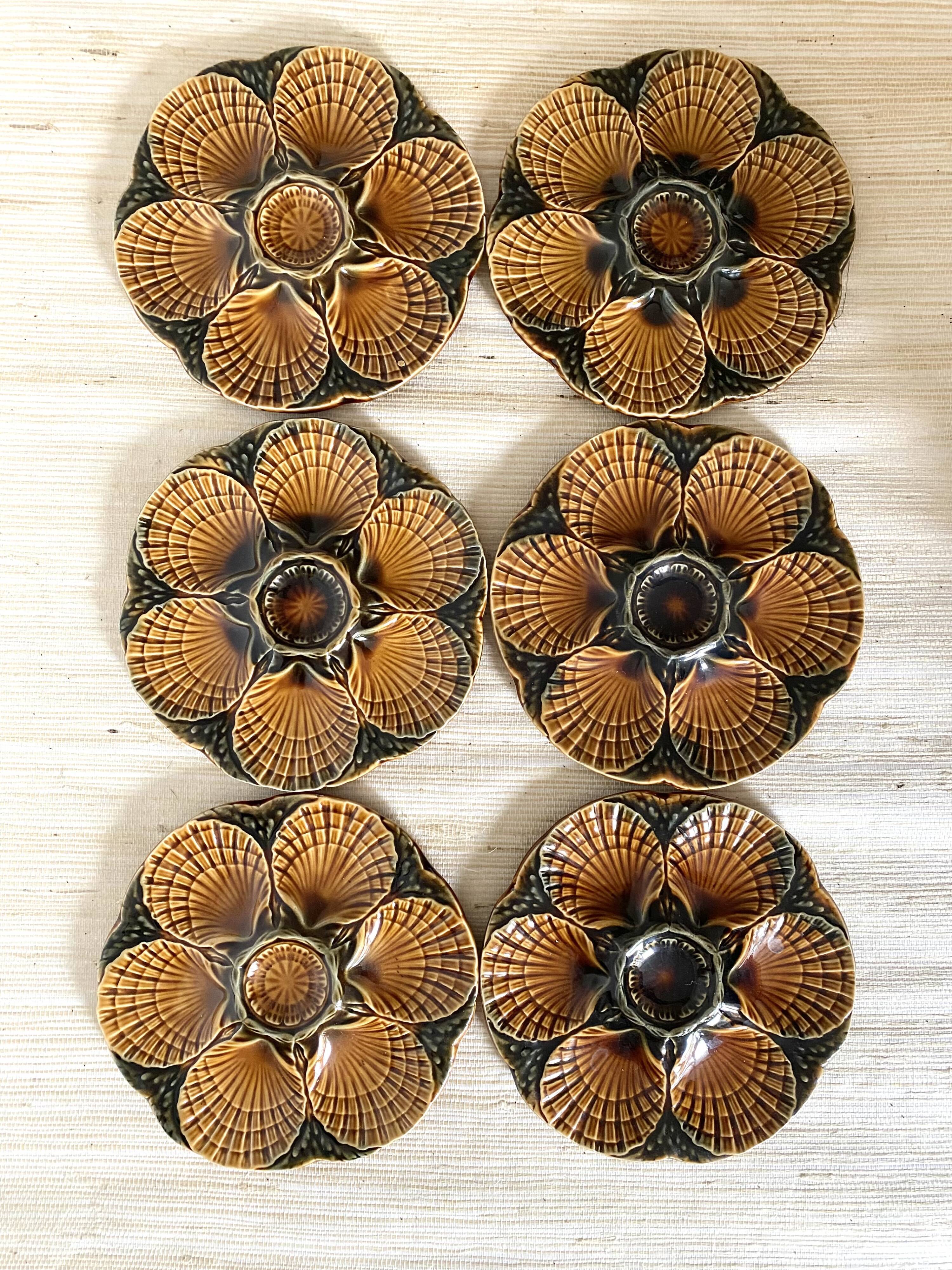 Sarreguemines slurry oyster plates