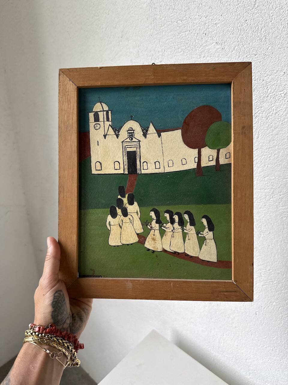 M.Lintz 77 naive oil painting framed
