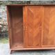 Vintage wardrobe compass feet with 3 sliding oak doors.