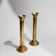 Gold-Plated Metal Candle Holders Set of 2, 1960s Italian Column Design, Vintage Table Decor