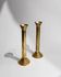 Gold-Plated Metal Candle Holders Set of 2, 1960s Italian Column Design, Vintage Table Decor