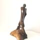 50s/60s olive wood brutalist lamp foot