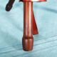 Scandinavian bohemian leather stool, Danish teak stool.