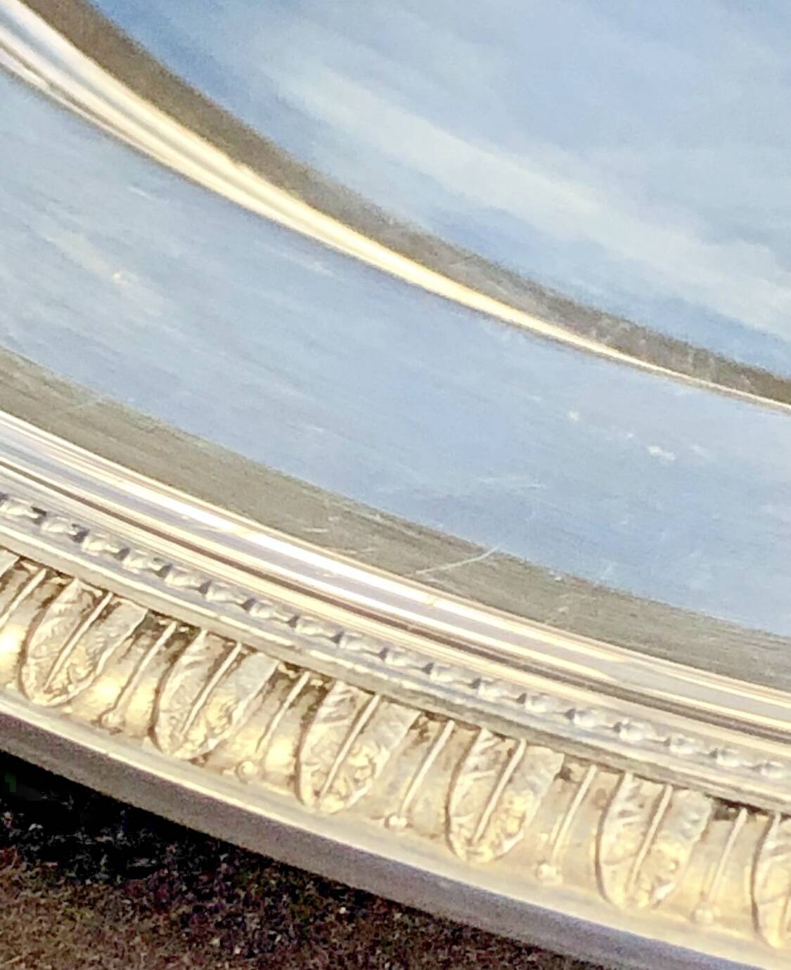 Round semi-hollow plate silver-plated Gallia Christofle Malmaison Empire