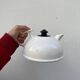 Postmodernist white ceramic teapot