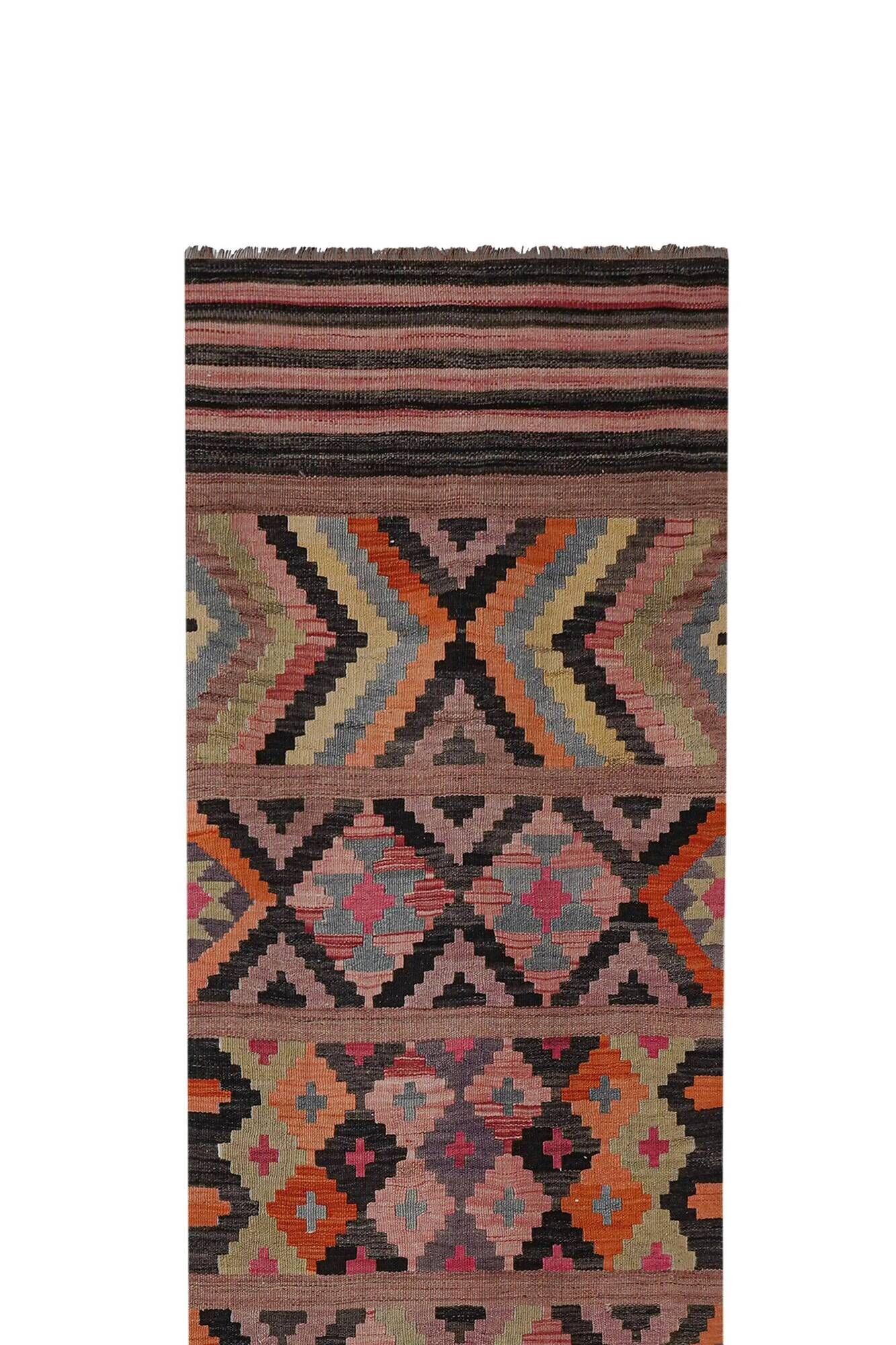 Vintage Turkish hallway rug 94x405 cm