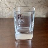 Set, vintage crystal whiskey decanter with 6 glasses, by Luigi Bormioli, circa 70's