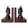 Pair of vintage wooden bookends with stylised horse heads.