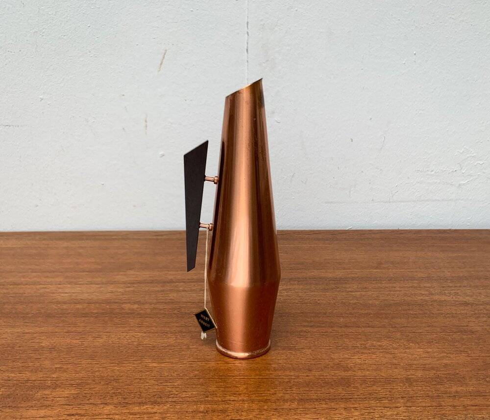 Carafe Vase Cooper and Teak German Mid-Century, 1950s