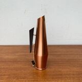 Carafe Vase Cooper and Teak German Mid-Century, 1950s