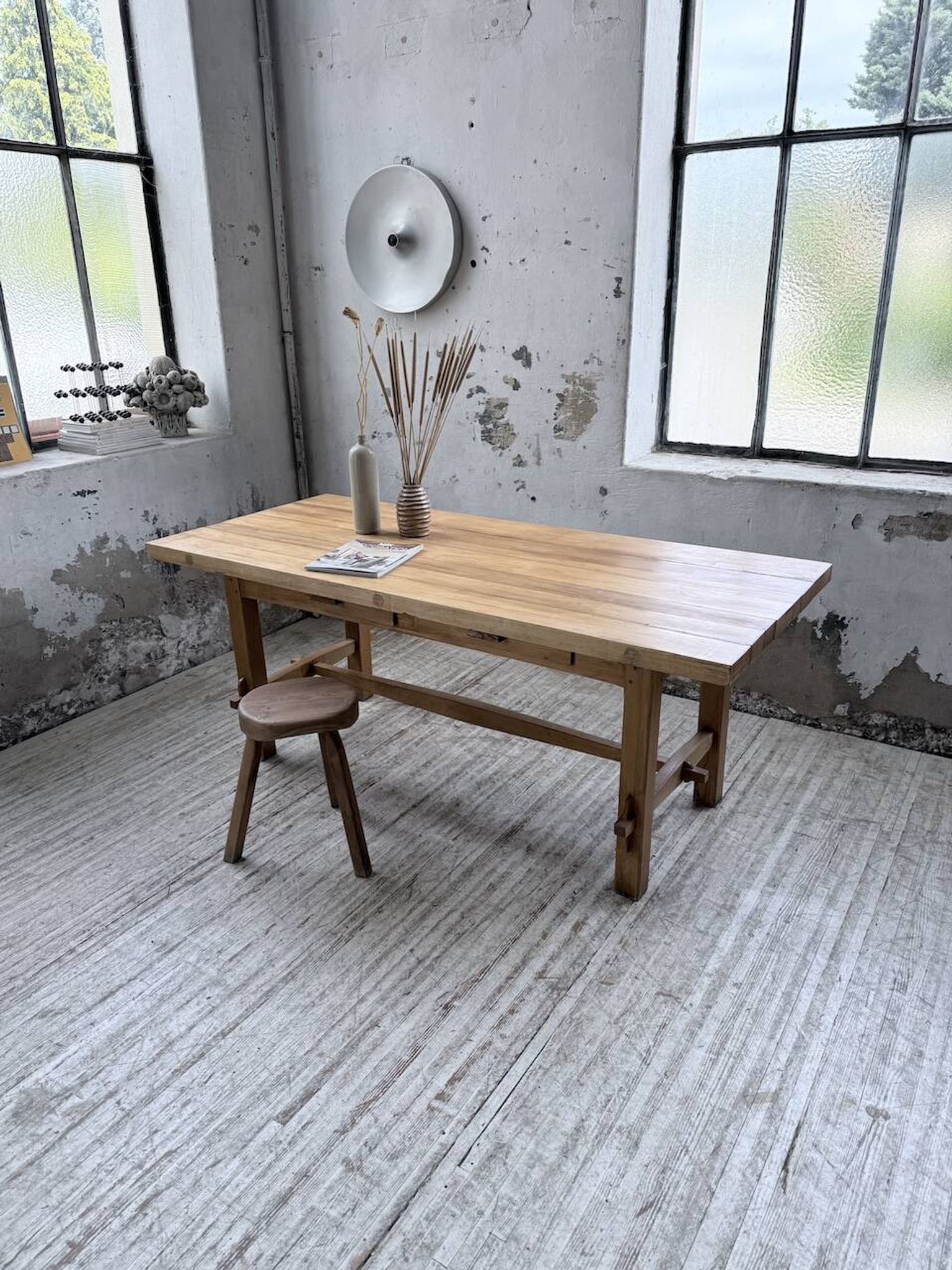 Table mobilier montagne 1950 hêtre massif