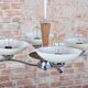 Art Deco Chandelier in Chromed Steel, Beech and Opal Glass, Czech, 1920s