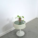 Space age design tafel Opal Möbel met rookglazen blad