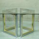 Italian modern brass and chrome coffee table, 1970