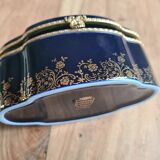 Porcelain jewelry box Limoges Oven Blue