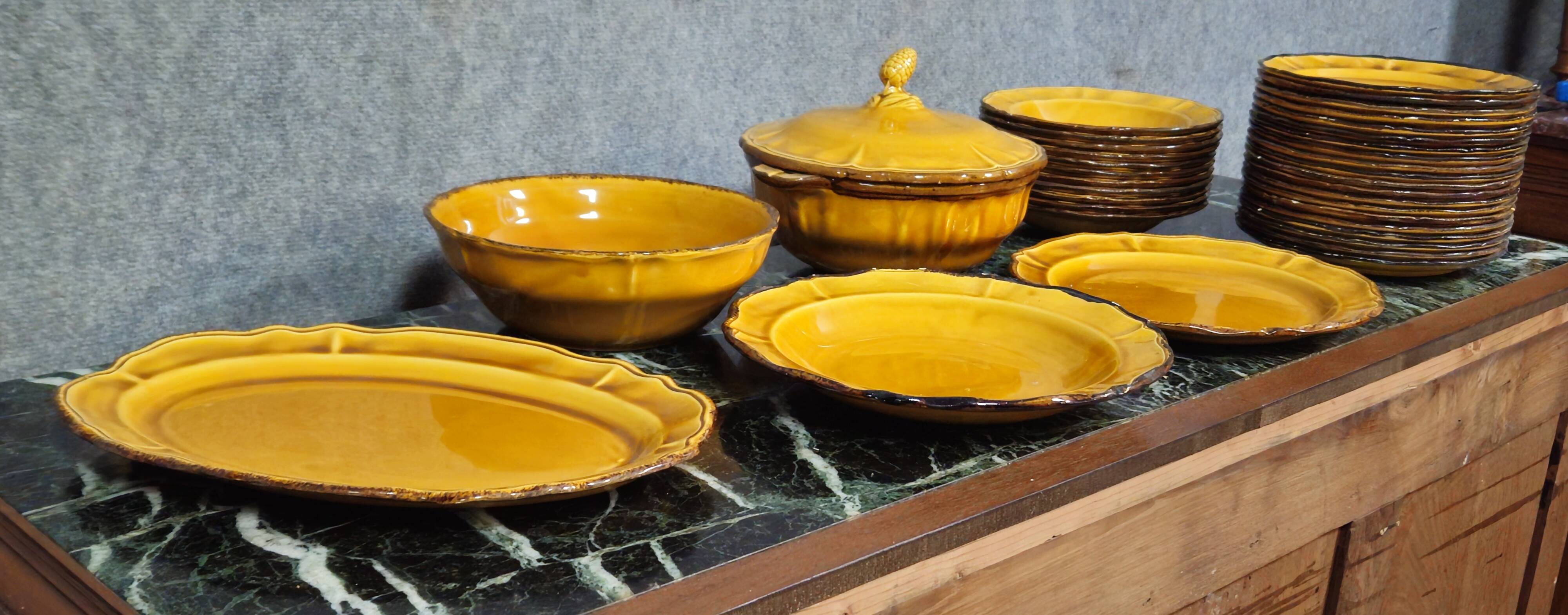 vintage ceramic tableware in yellow – Faience from Haute Provence