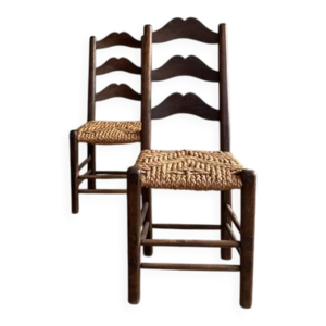 Paire de chaises en paille