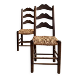 Pair of straw chairs