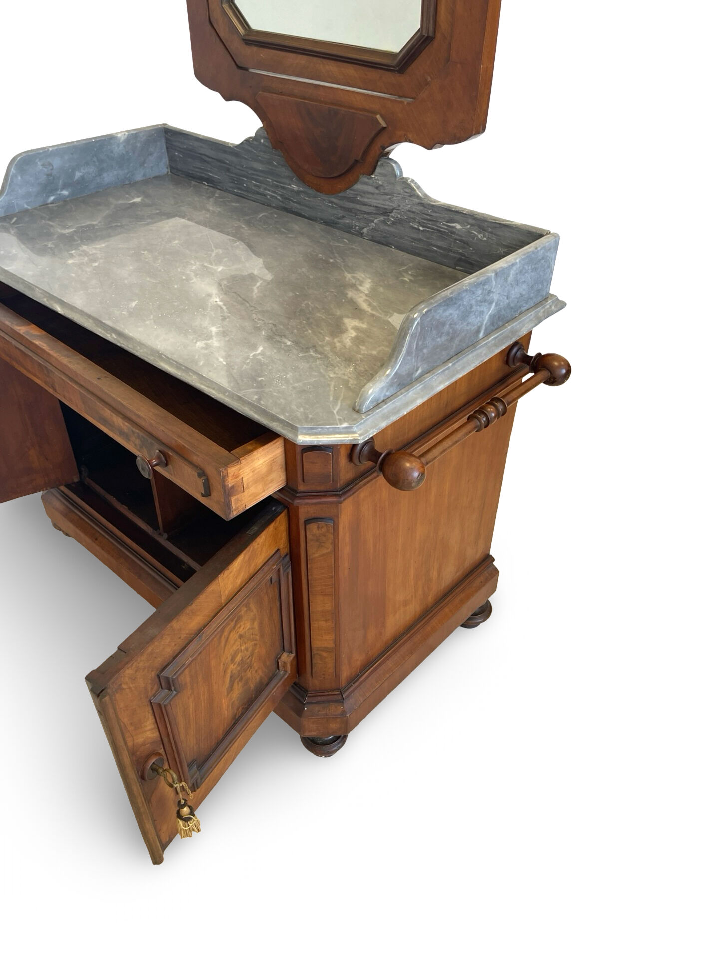 The antique walnut vanity , 19th century