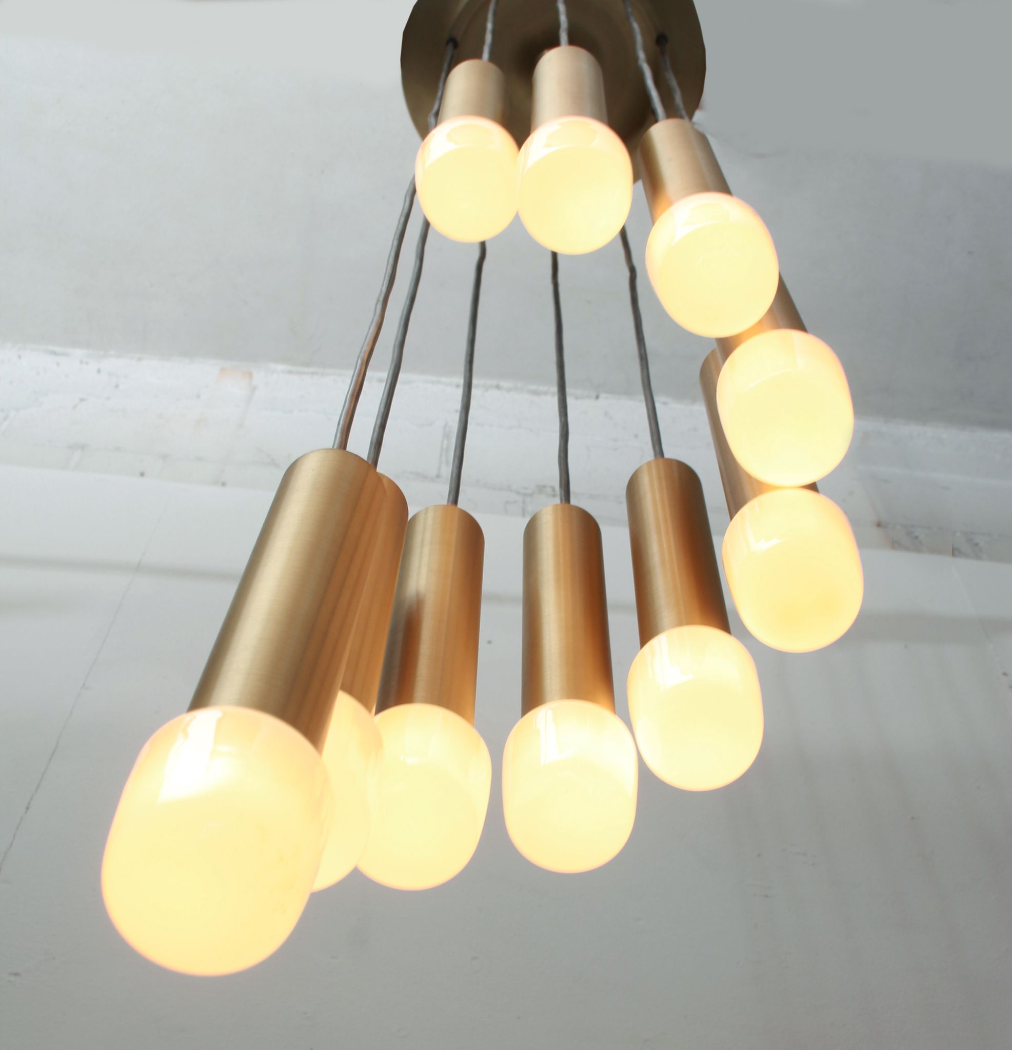 Lampe cascade des années 1970 en laiton