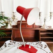 Red and gold cocotte lamp, flexible, 1950s