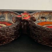 Vintage 1970s glazed ceramic trinket tray